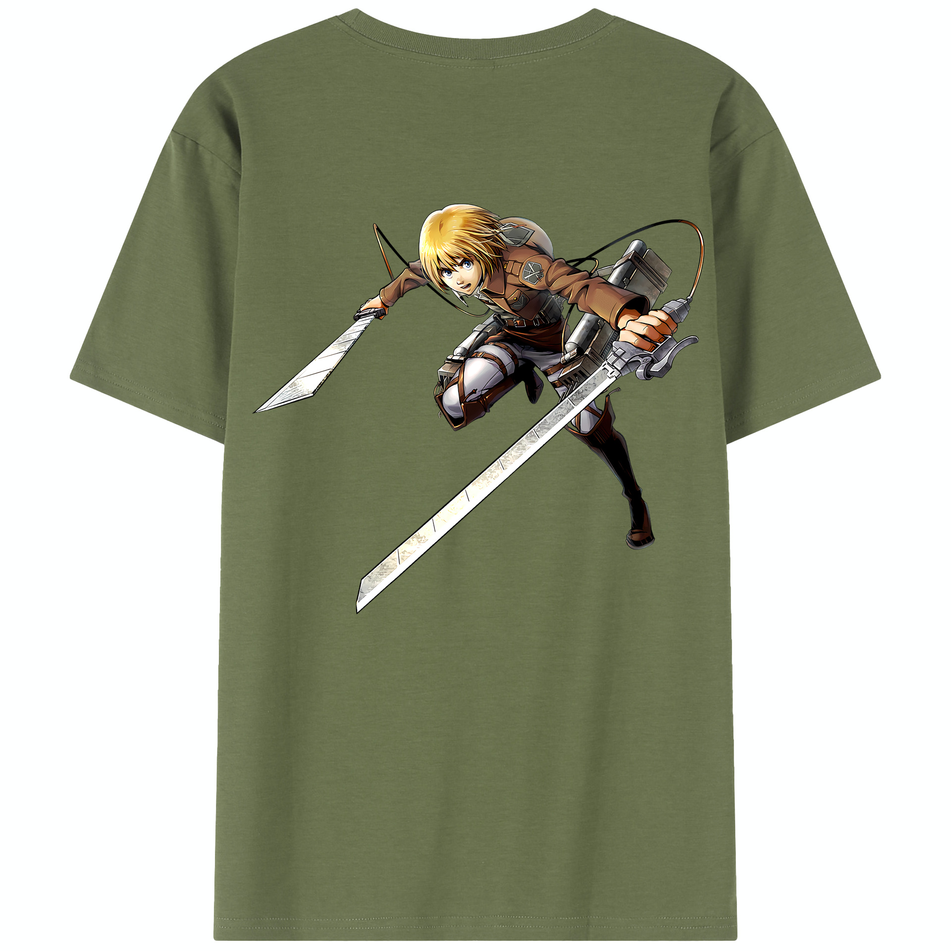 （画像用） 進撃の巨人 アルミン·アルレルト Attack on Titan Armin Arlert 綿100％半袖Tシャツ（背面プリント）